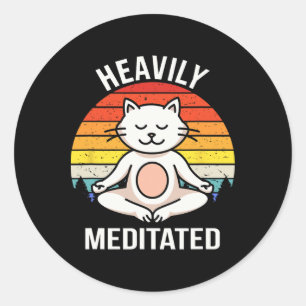 Heavily Meditated Yoga Meditation Spiritual Buddhi Classic Round Sticker