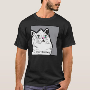 Heavy Breathing Cat Meme Fat Chonky Animal T-Shirt