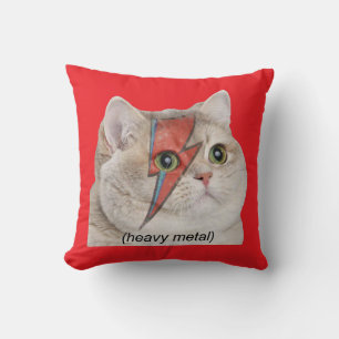 Heavy Breathing Cat Meme Heavy Metal Rocker Cushion