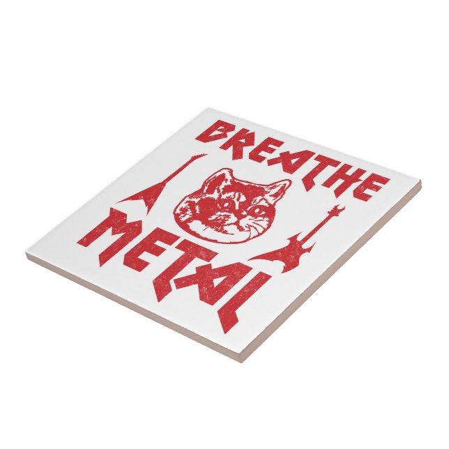 Heavy Breathing Cat Metal Tile (Side)