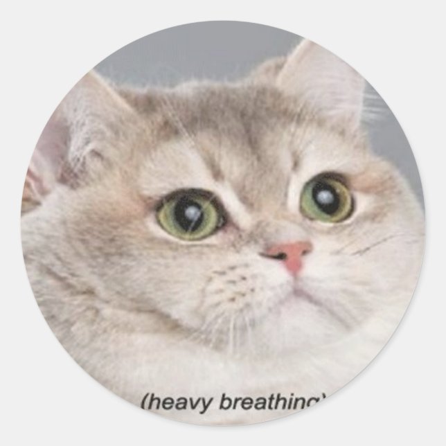 *heavy breathing* classic round sticker (Front)