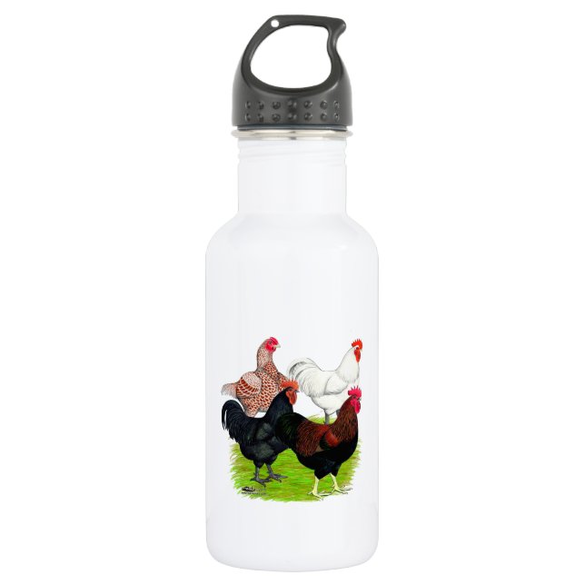Heavy Breed Rooster Quartet 532 Ml Water Bottle (Front)