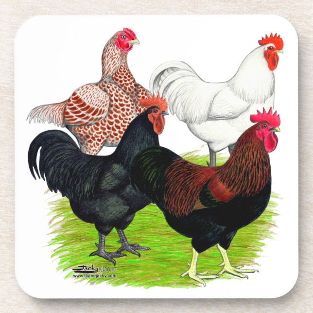 Heavy Breed Rooster Quartet Coaster (Front)