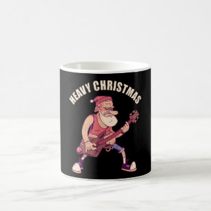 Heavy Christmas Rock Santa Coffee Mug