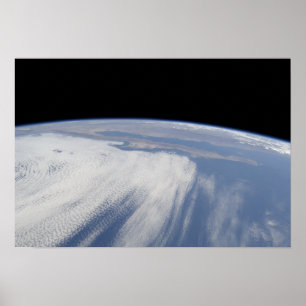 Heavy cloud cover over the Pacific Ocean Poster