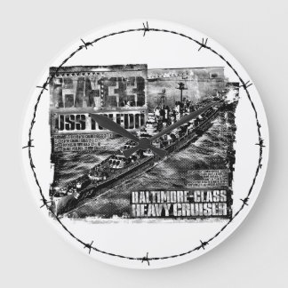 Heavy cruiser Toledo Large Clock