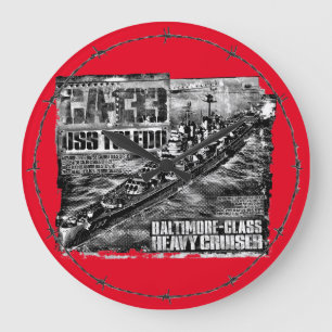 Heavy cruiser Toledo Large Clock