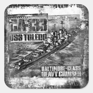 Heavy cruiser Toledo Square Sticker