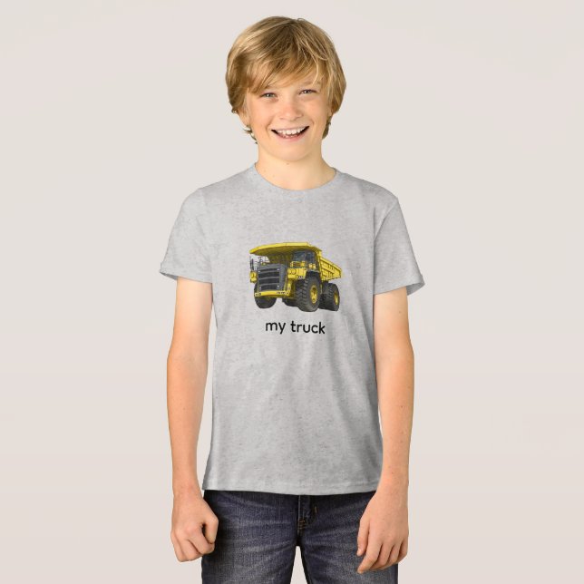 Heavy Dump Truck Illustration – Industrial Power M Tri-Blend Shirt (Front Full)