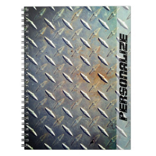 Heavy Duty Diamond Plate Steel Custom Graphic Notebook