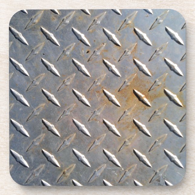 Heavy Duty Diamond Plate Steel Graphic Coaster (Front)