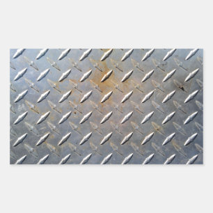 Heavy Duty Diamond Plate Steel Graphic Rectangular Sticker