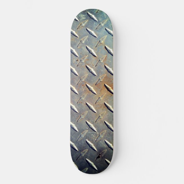 Heavy Duty Diamond Plate Steel Graphic Skateboard (Front)
