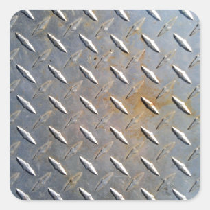 Heavy Duty Diamond Plate Steel Graphic Square Sticker