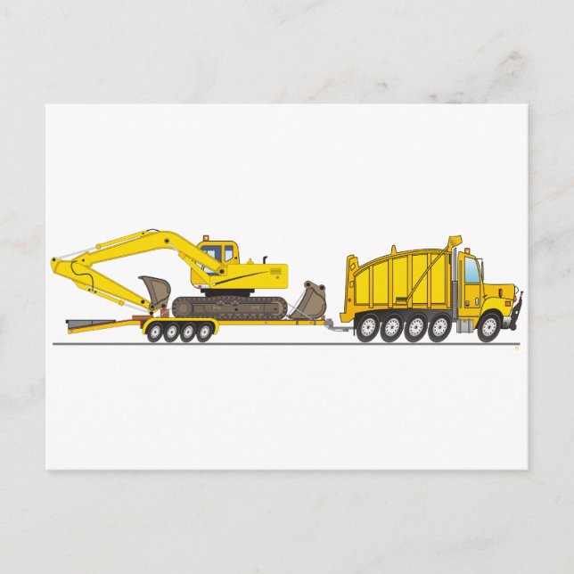 Heavy Duty Dump Truck Crane Postcard (Front)