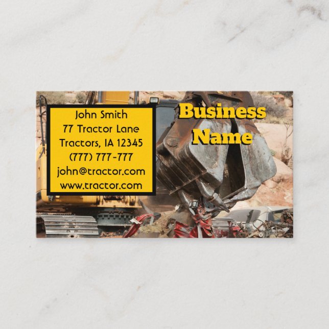 Heavy Equipment Business Card (Front)