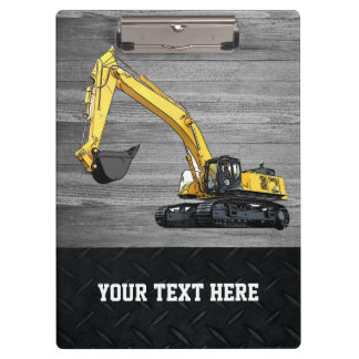 Heavy Equipment Business Excavator Construction Clipboard