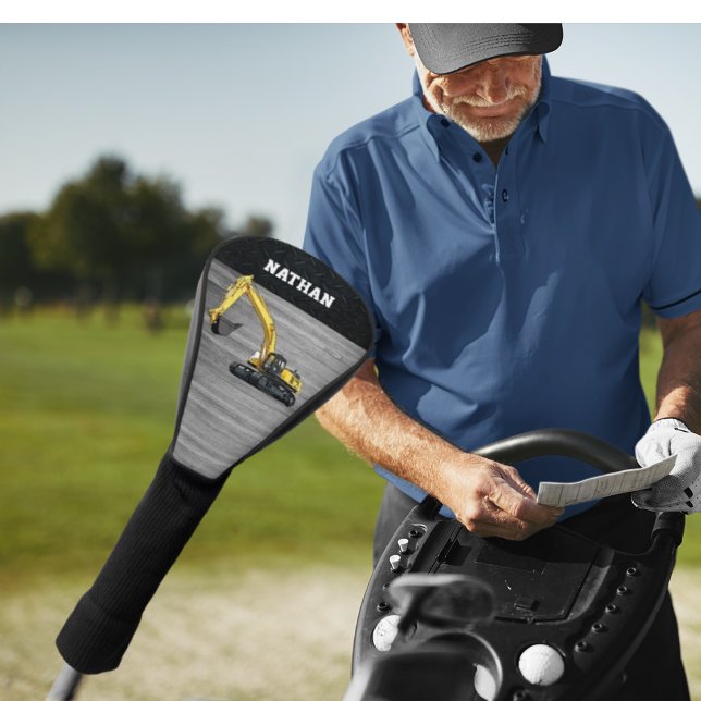 Heavy Equipment Business Excavator Construction  Golf Head Cover (Heavy Equipment Operator Golf Head Cover.)