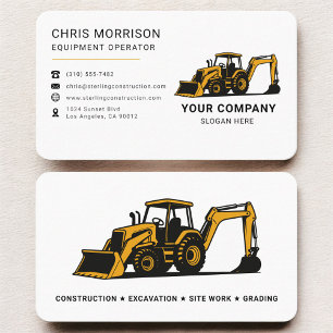 Heavy Equipment Construction Business Card