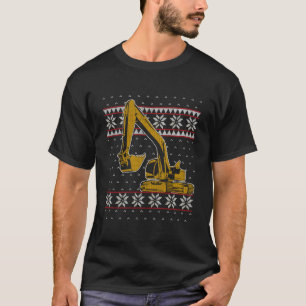 Heavy Equipment Excavator Operator Ugly Christmas T-Shirt