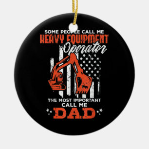 Heavy Equipment Operator Dad Ceramic Tree Decoration