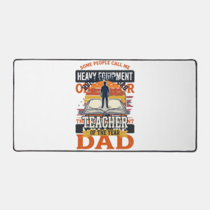 Heavy Equipment Operator Dad Vintage Shirt Design_ Desk Mat