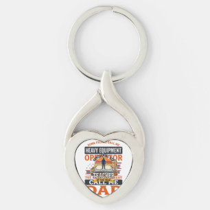 Heavy Equipment Operator Dad Vintage Shirt Design_ Key Ring