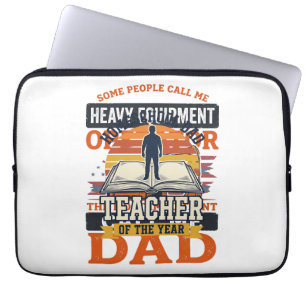 Heavy Equipment Operator Dad Vintage Shirt Design_ Laptop Sleeve