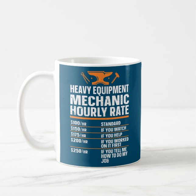 Heavy Equipment Technician Heavy Duty Mechanic Coffee Mug (Left)
