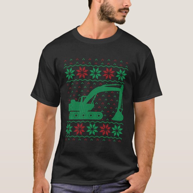 Heavy Equipment Xmas Gift Excavator Operator Ugly  T-Shirt (Front)