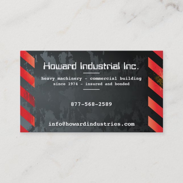 Heavy Hazards Red Business Card (Front)