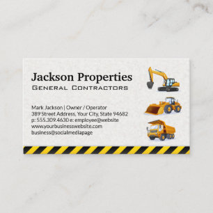 Heavy Machinery Vehicles Construction Operators Business Card