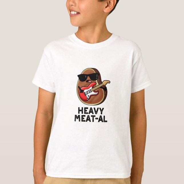 Heavy Meat-al Funny Meat Steak Pun  T-Shirt (Front)