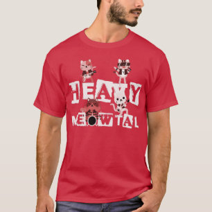 Heavy Meowtal Metalhead Funny Cat Heavy Metal Head T-Shirt