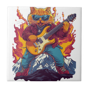 Heavy Meowtal – Rocking Cat Graphic Tee for Music Tile