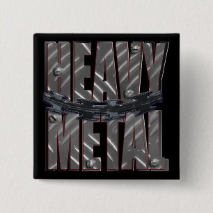 heavy metal 15 cm square badge