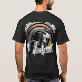 Heavy Metal Cartoon Unicorn with Rocker Vibes Fun  T-Shirt