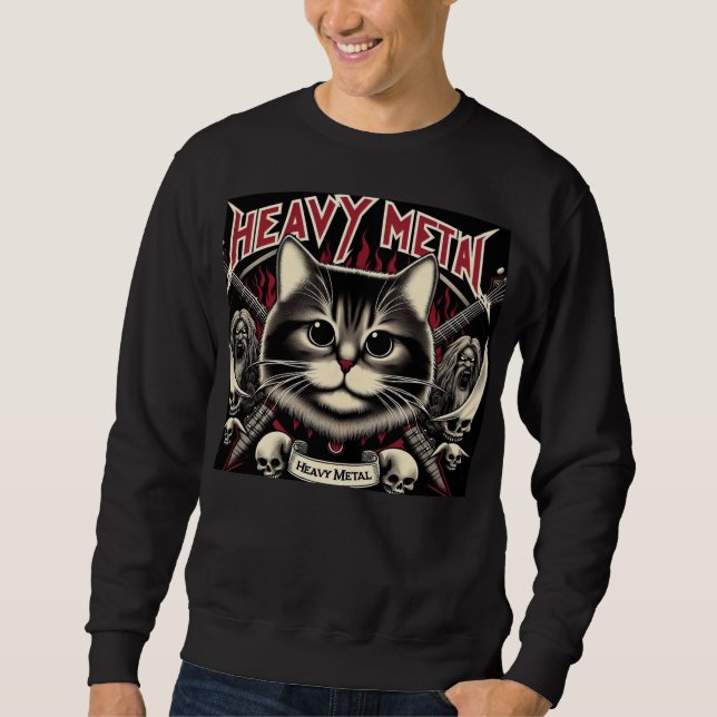 Heavy Metal Cat Sweatshirt (Front)