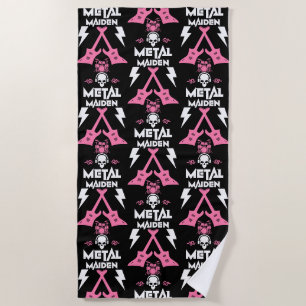 Heavy Metal Chick Music Fan Beach Towel