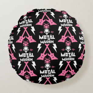 Heavy Metal Chick Music Fan Round Cushion