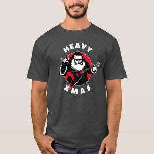 Heavy Metal Christmas Guitar Player Santa Claus T-Shirt