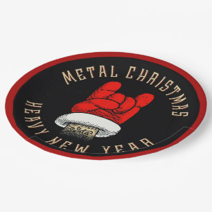 Heavy Metal Christmas Paper Plates