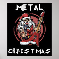 Heavy Metal Christmas Santa Rock Horns Metalhead