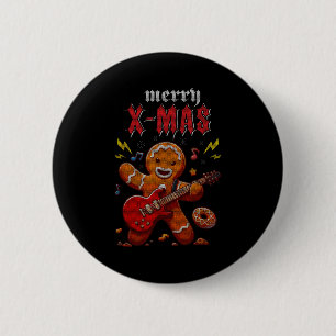 Heavy Metal Christmas Sleigher Hail Santa Claus Ro 6 Cm Round Badge