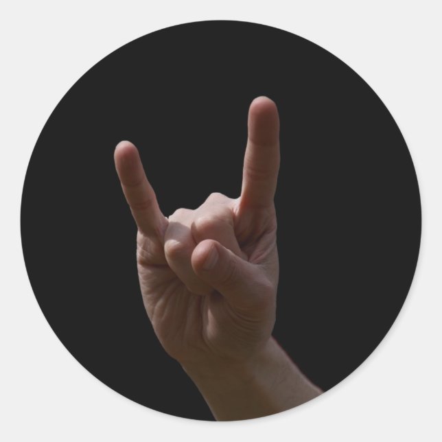 heavy metal classic round sticker (Front)