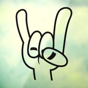 Heavy Metal Devil Horns Black Line