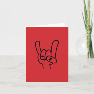 Heavy Metal Devil Horns Black Line Card
