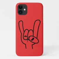 Heavy Metal Devil Horns Black Line