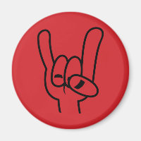 Heavy Metal Devil Horns Black Line