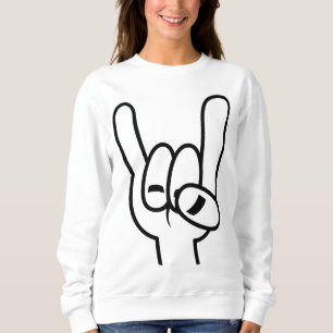 Heavy Metal Devil Horns Black Line Sweatshirt